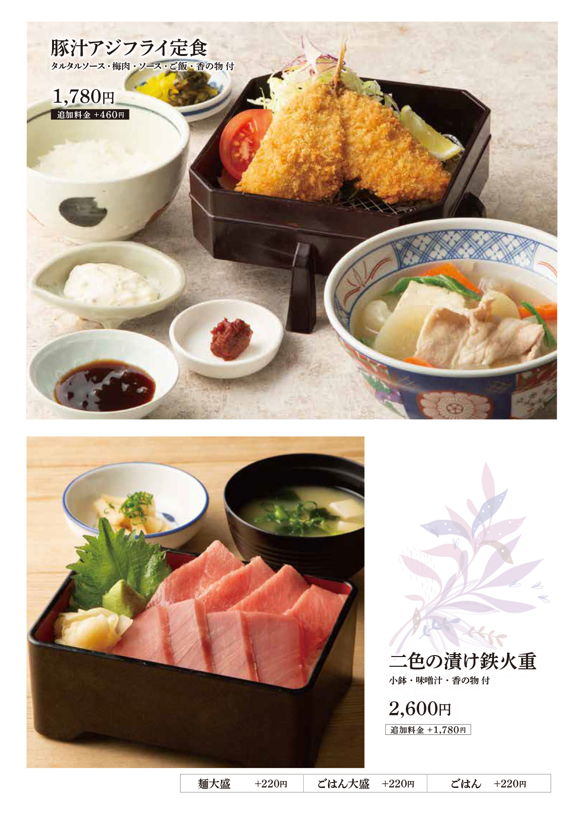 石臼挽きそばの天せいろとミニ鉄火丼等